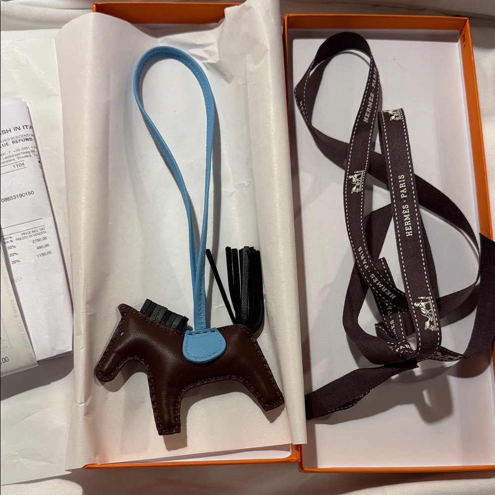 Hermès Rodeo Horse Bag Charm - Black, Brown & Light Blue